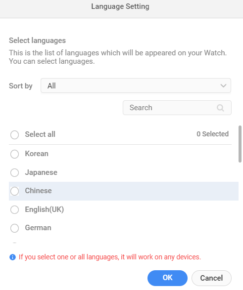 android wear change language
